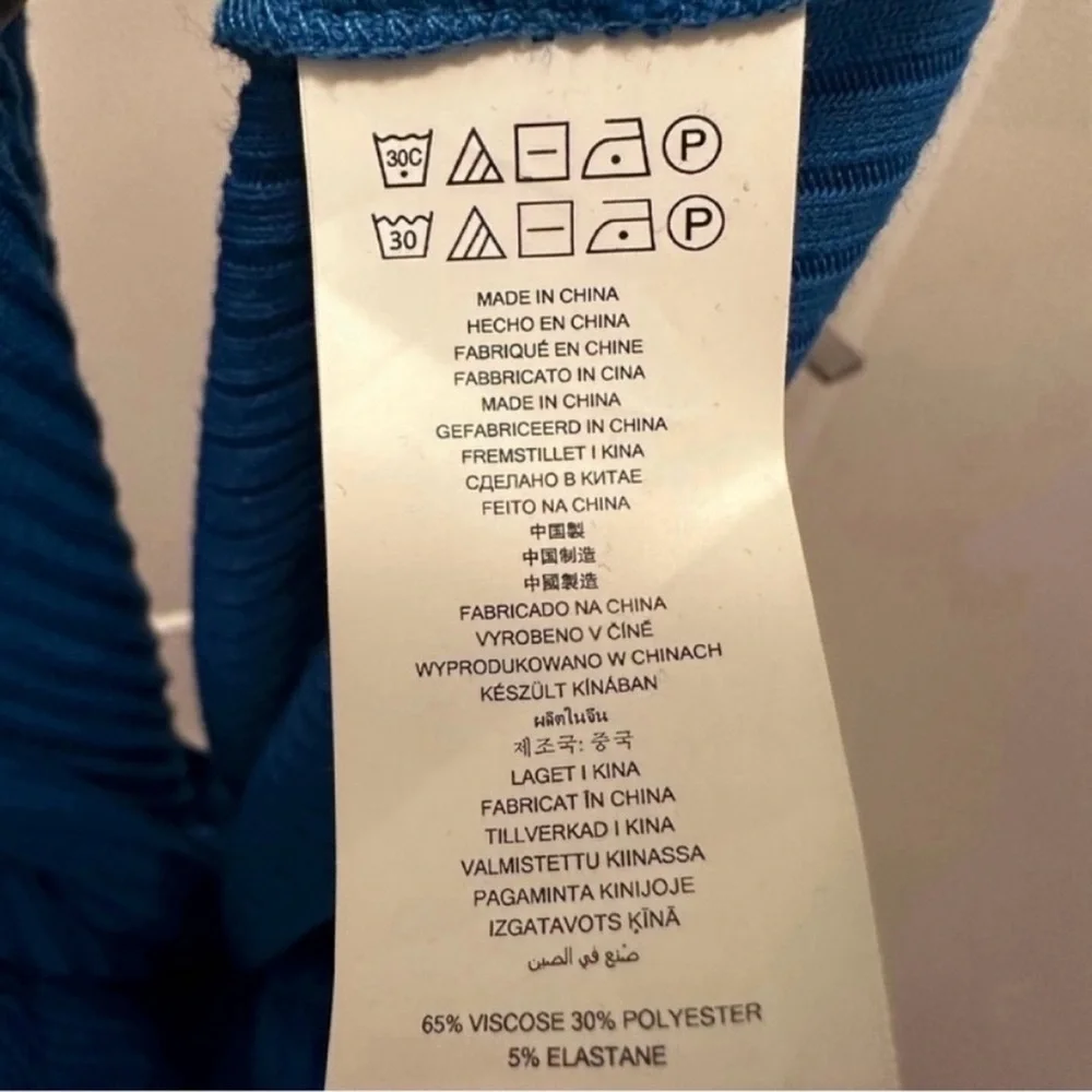 🦋MICHEAL Michael Kors Blue Long Sleeve Belted Rib-Knit Dress - Size Medium - Picture 5 of 6